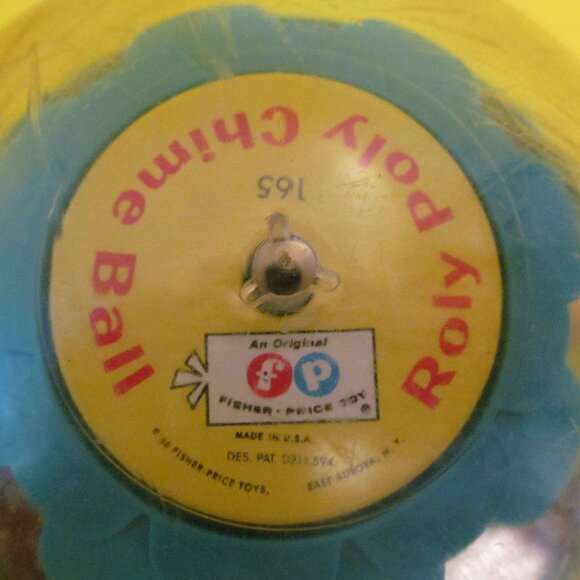 Fisher-Price Roly Poly Chime Ball 1966 Green - Picture 4 of 6
